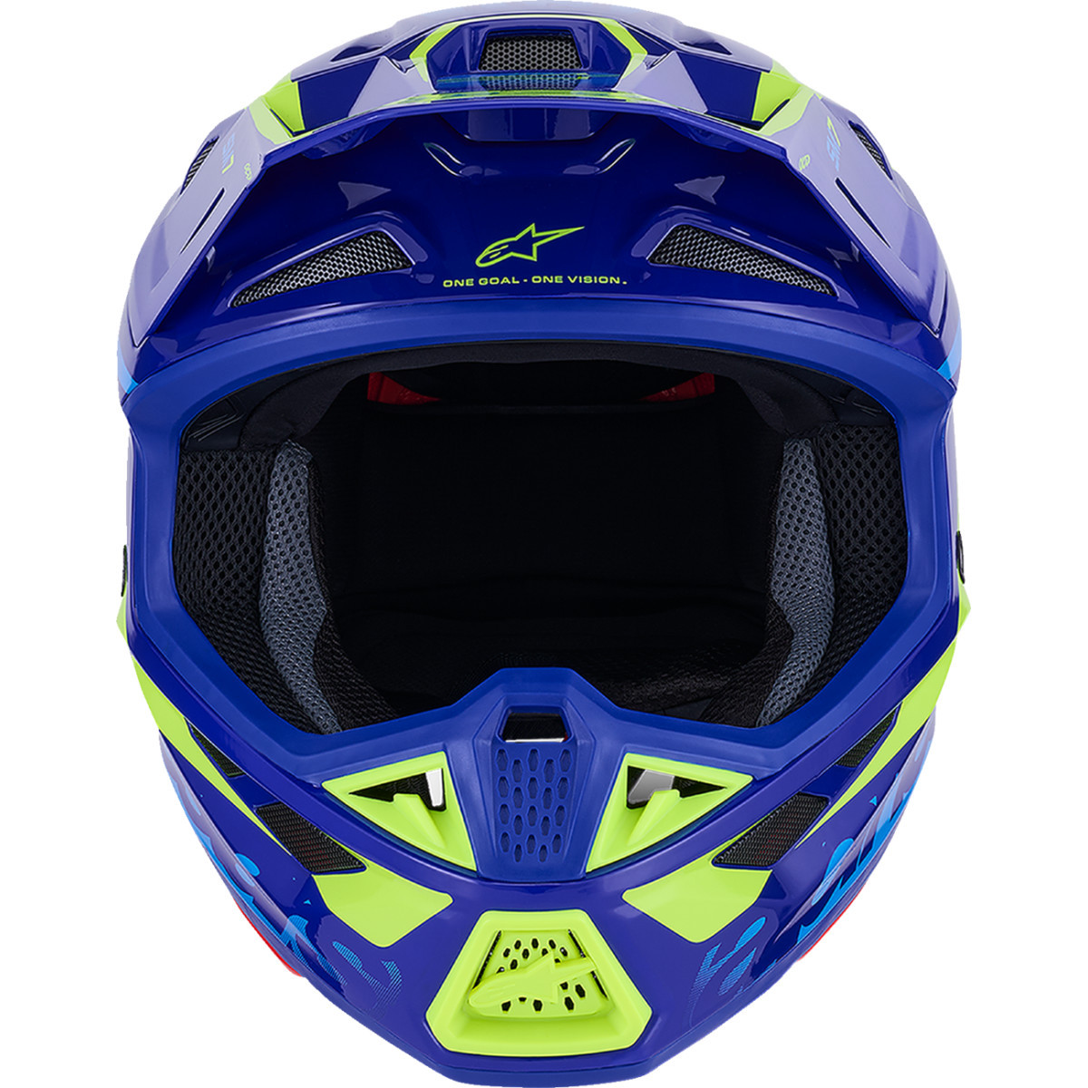 Alpinestars #8302426-7253-XXL - SM7 Helmet - Deed - Gloss Blue/Yellow Fluo - 2XL