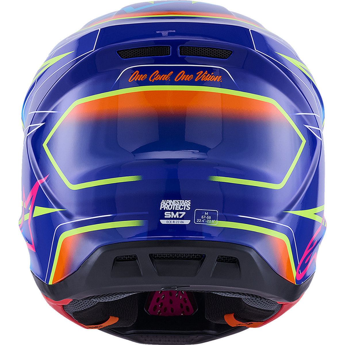Alpinestars #8302626-7254-S - SM7 Helmet - Cast - Gloss/Blue/Pink/Yellow Fluo - Small