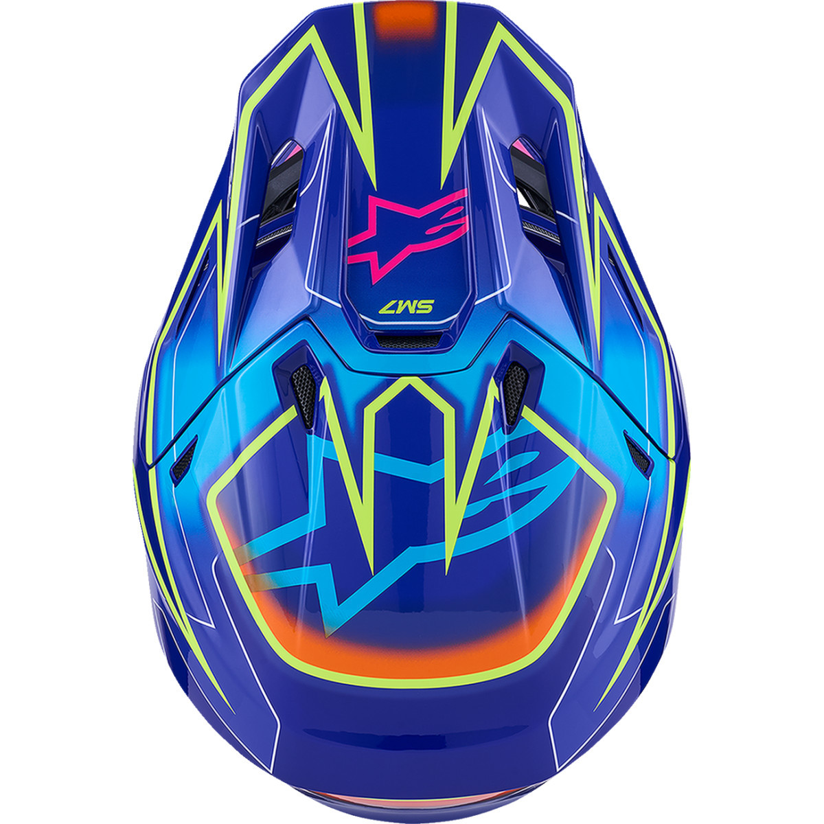 Alpinestars #8302626-7254-L - SM7 Helmet - Cast - Gloss/Blue/Pink/Yellow Fluo - Large