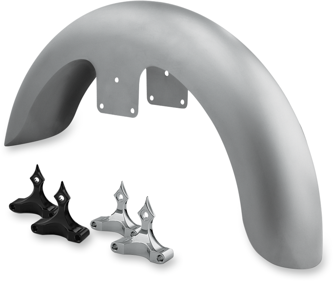 Front Fender Kit with Chrome Adapters - For 26" Wheel - 6" W Front Fender Kit with Chrome Adapters - For 26" Wheel - 6" W