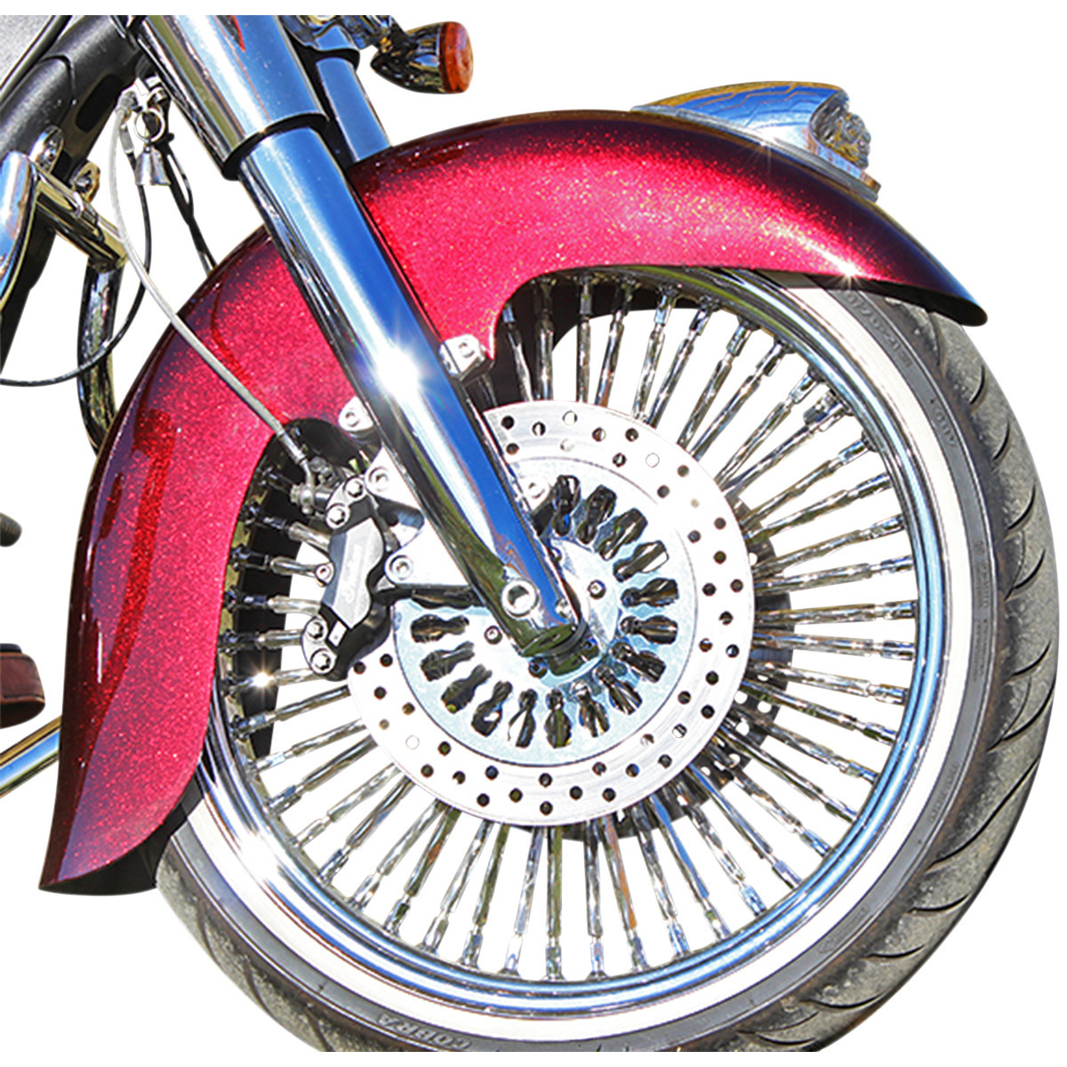 Klock Werks #KWF-04-0400 - Klassic Front Fender - Black - 16"-19" - Indian Roadmaster/Chief