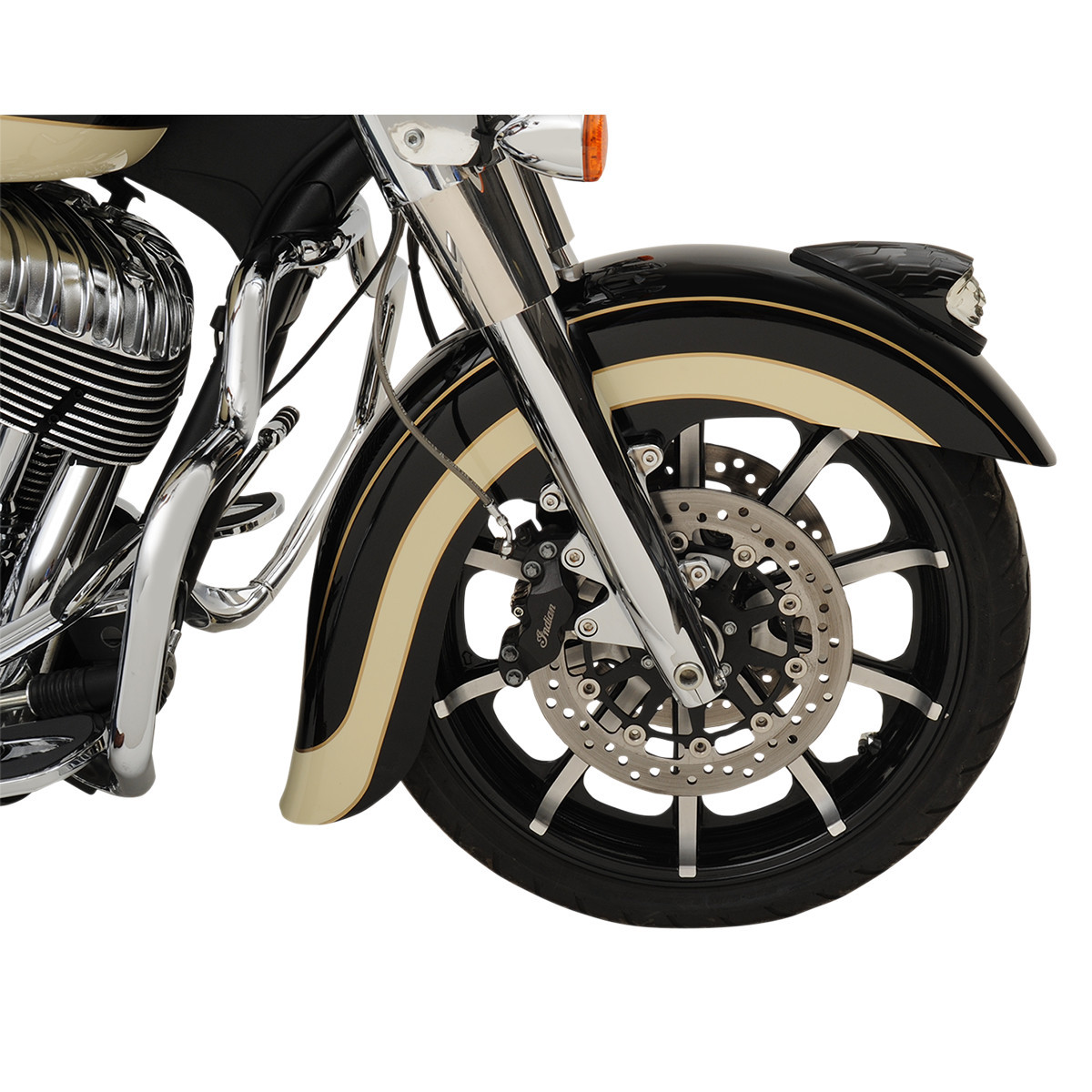 Klock Werks #KWF-04-0400 - Klassic Front Fender - Black - 16"-19" - Indian Roadmaster/Chief