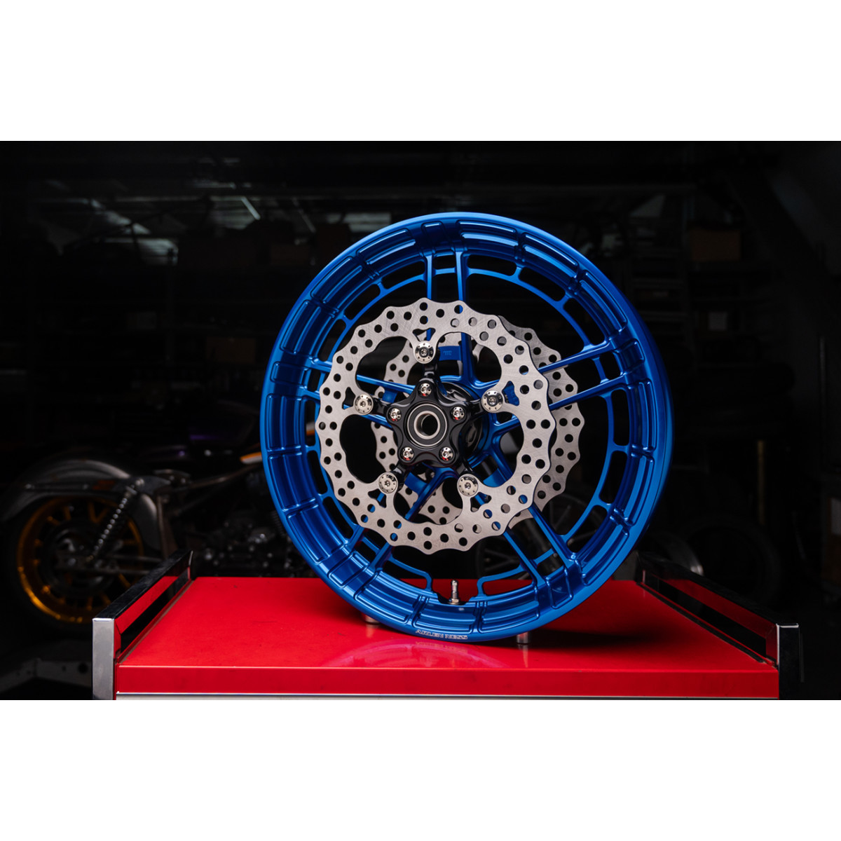 Arlen Ness #330-048 - Rim - Flatline - Front - Blue - 21x3.5