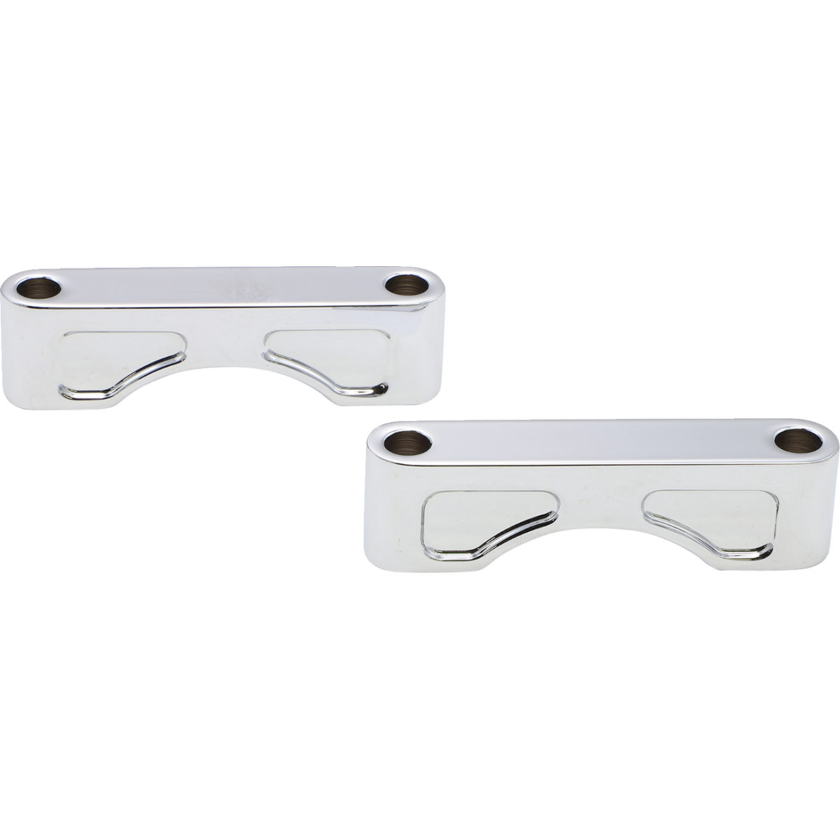 Klock Werks #KWFS-01-0102-C - Hugger Front Fender Mounting Blocks - For 21" Wheels - Chrome