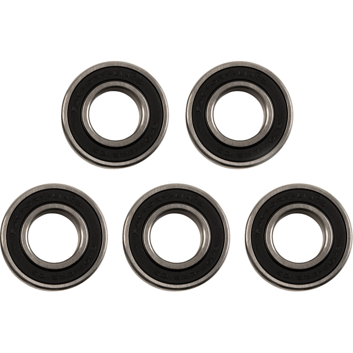 Factory Links #WBE-E-065 - Wheel Bearings - Double Seal - 6205 2RS - 25x52x15 - 5 Pack