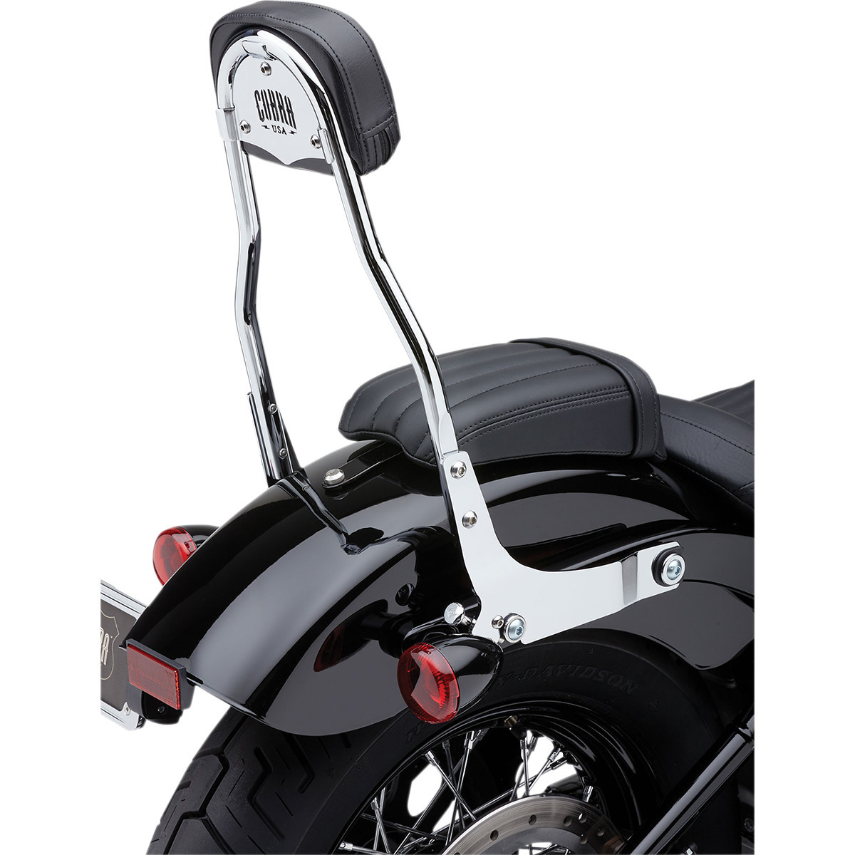Cobra #602-2009 - Backrest Kit - 14" - Chrome - FXLR