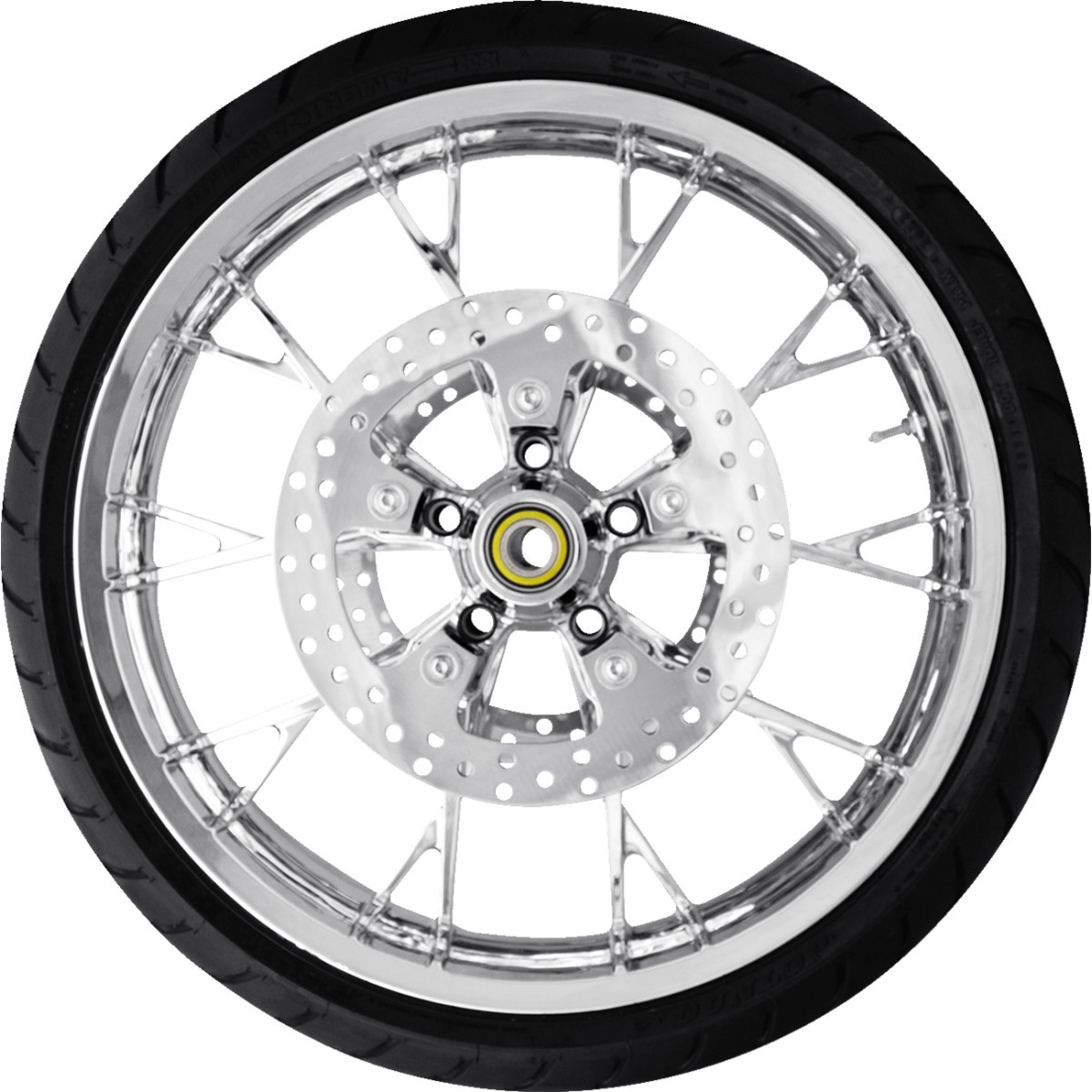 Coastal Moto #PKG-MAR213CH-24ABST - Marlin Front Wheel - Chrome (21") | Rotor (12.6) | Dunlop AE Tire (130/60B21)