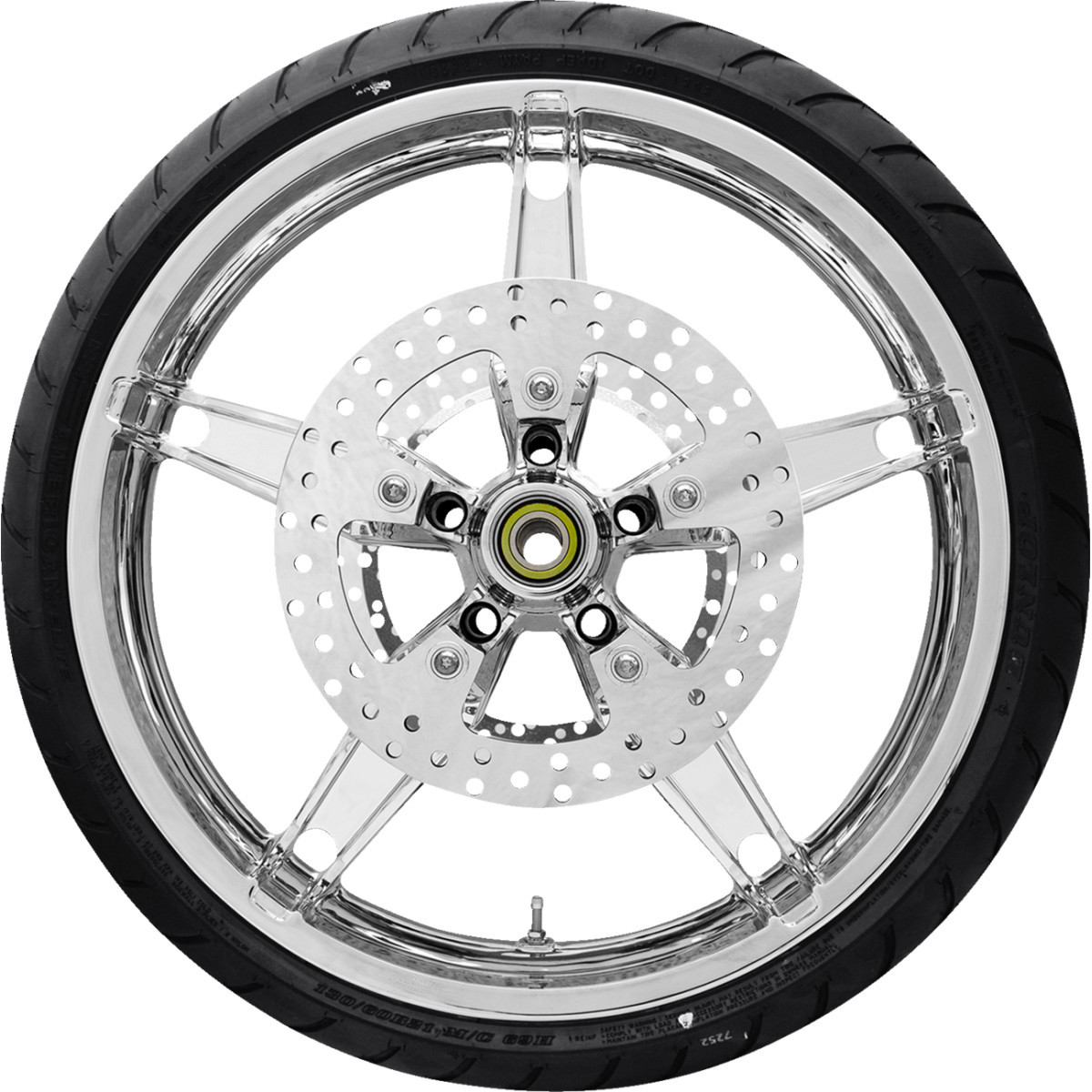 Coastal Moto #PKG-DAY213CH-24ABST - Daytona Front Wheel - Chrome (21") | Rotor (12.6) | Dunlop AE Tire (130/60B21)