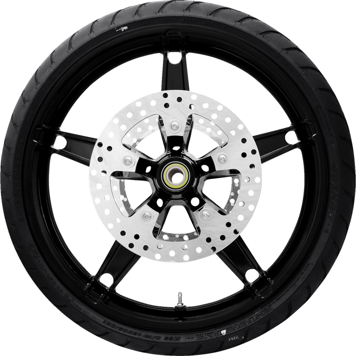 Coastal Moto #PKG2-DAY213SB-ABST - Daytona Front Wheel - Black (21") | Rotor (11.8) | Dunlop AE Tire (130/60B21)