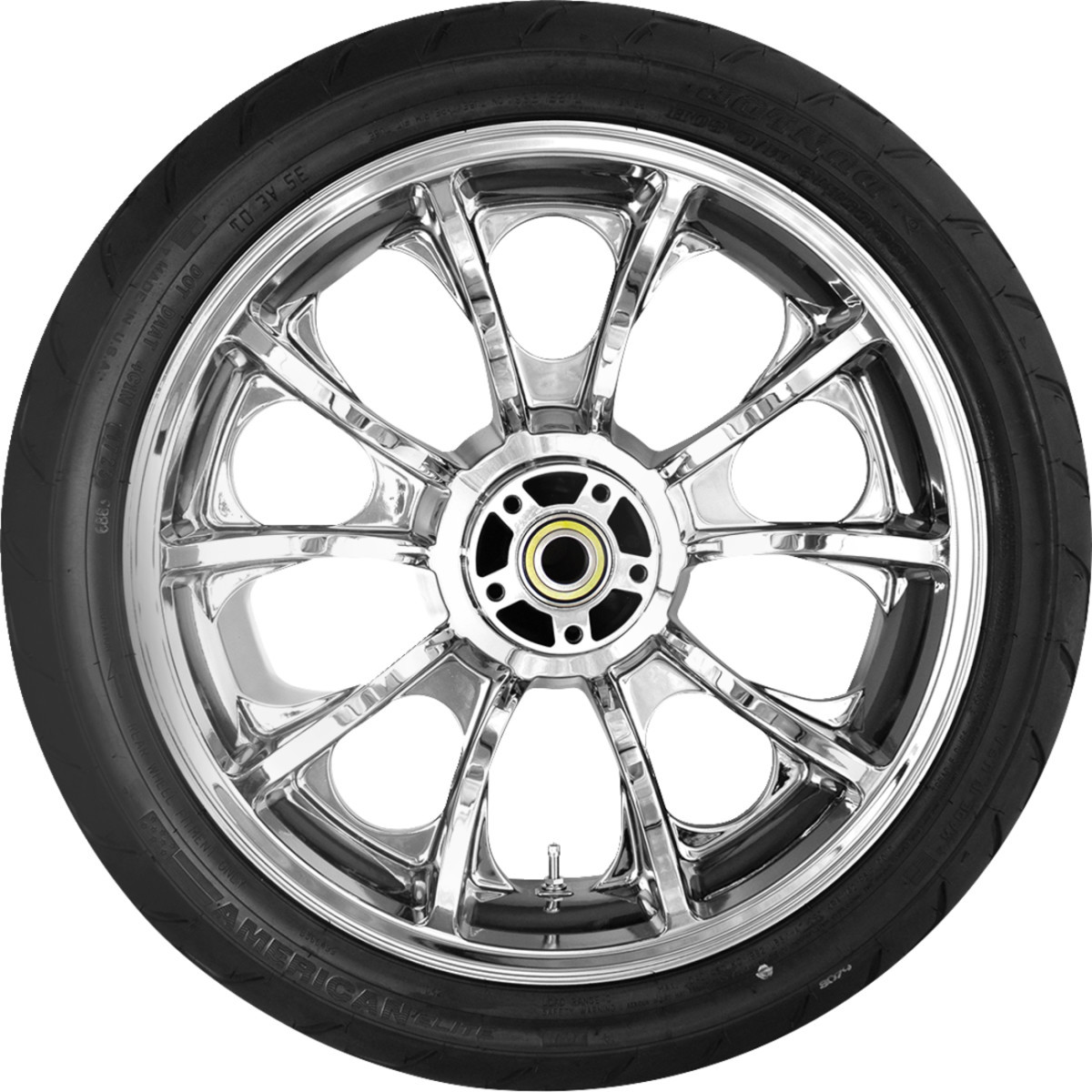 Coastal Moto #PKG-LAR185CH-24ABST - Largo Rear Wheel - Chrome (18") | Dunlop AE Tire (180/55B18))
