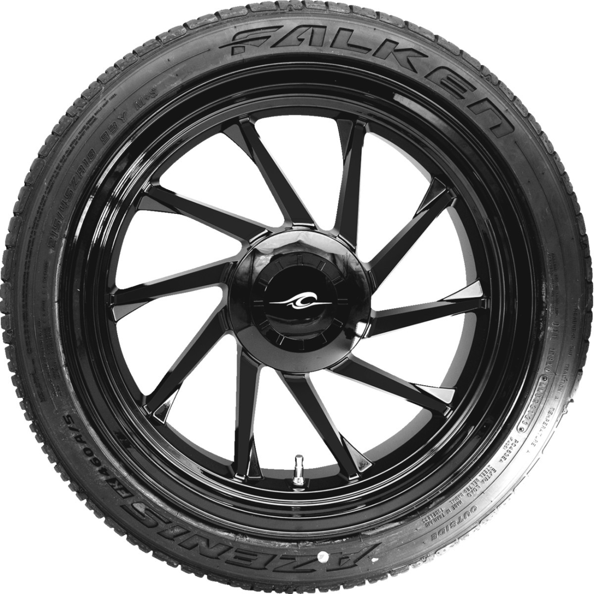 Coastal Moto #PKG-HURR-187T-SB - Hurricane 3D Rear Right Wheel - Black (18") | Falken Tire (215/45ZR18)