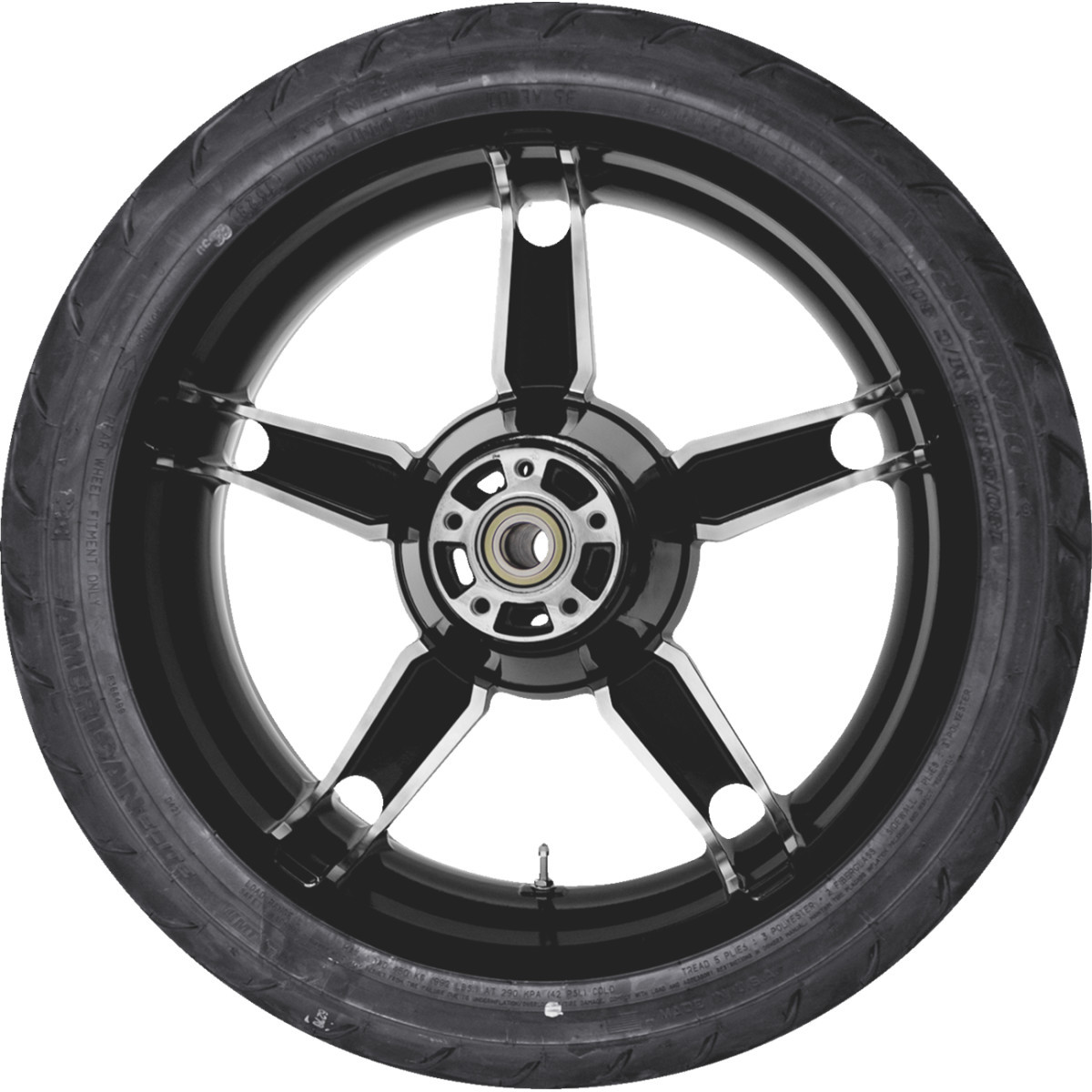 Coastal Moto #PKG-DAY185BC-24ABST - Daytona Rear Wheel - Black Cut (18") | Dunlop AE Tire (180/55B18)