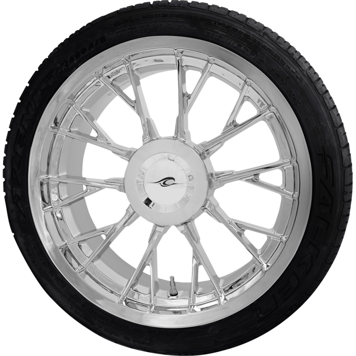 Coastal Moto #PKG-MAR-187T-CH - Marlin 3D Rear Wheel - Chrome (18") | FalkenTire 215/45R18 - Trike