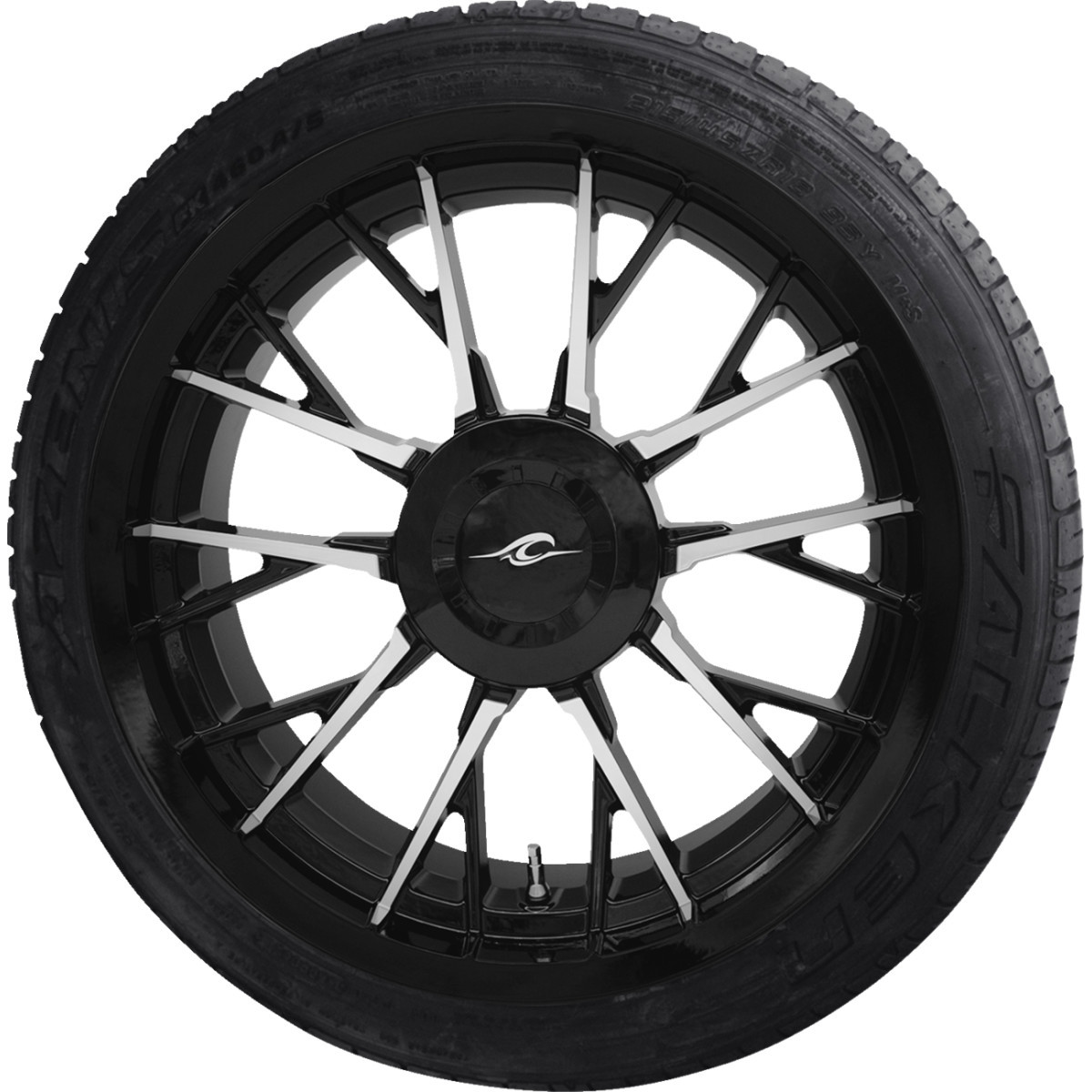 Coastal Moto #PKG-MAR-187T-BC - Marlin 3D Rear Wheel - Black Cut (18") | Falken Tire 215/45R18 - Trike