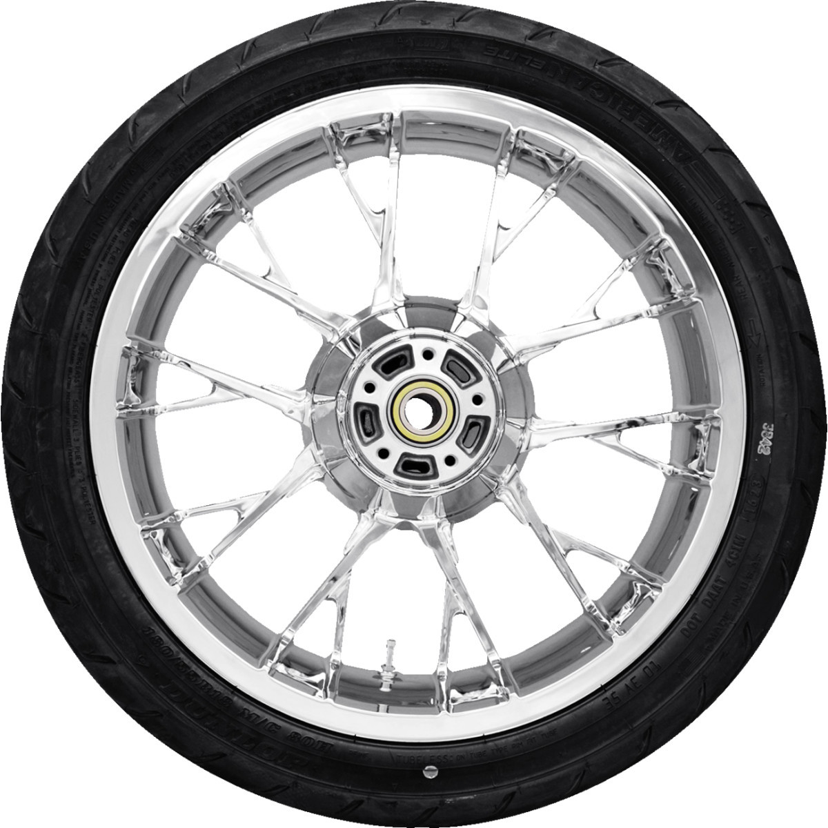 Coastal Moto #PKG2-MAR185CH-ABST - Marlin Rear Wheel - Chrome (18") | Dunlop AE2 Tire (180/55B18)