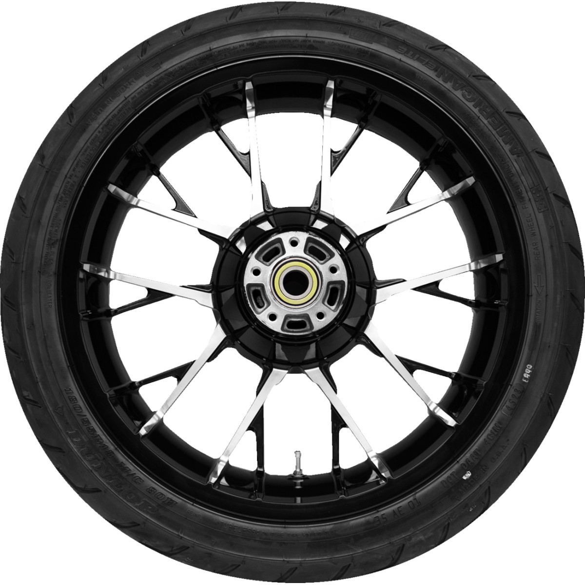 Coastal Moto #PKG2-MAR185BC-ABST - Marlin Rear Wheel - Black Cut (18") | Dunlop AE2 Tire (180/55B18)
