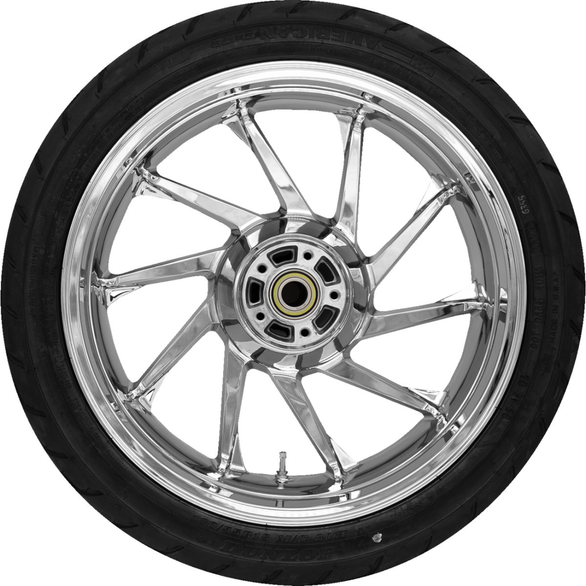Coastal Moto #PKG2-HUR185CH-ABST - Hurricane Rear Wheel - Chrome (18") | Dunlop AE2 Tire (180/55B18)