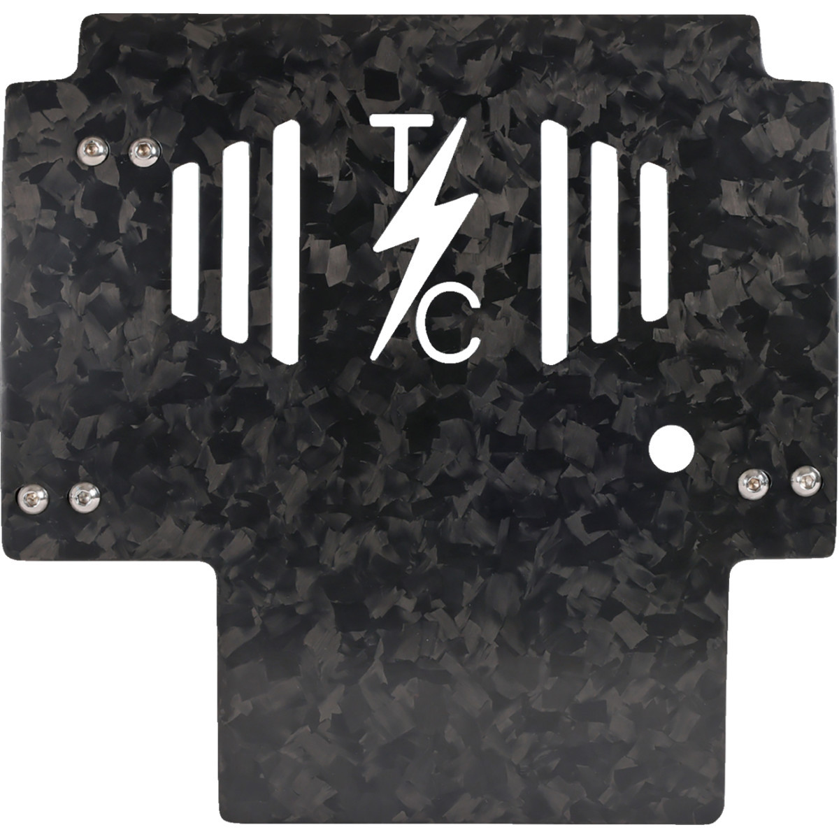 Thrashin Supply CO. #TSC-3035-1 - Skid Plate - Carbon Fiber/Forged - With Black Brackets - FLHX/FLTRX