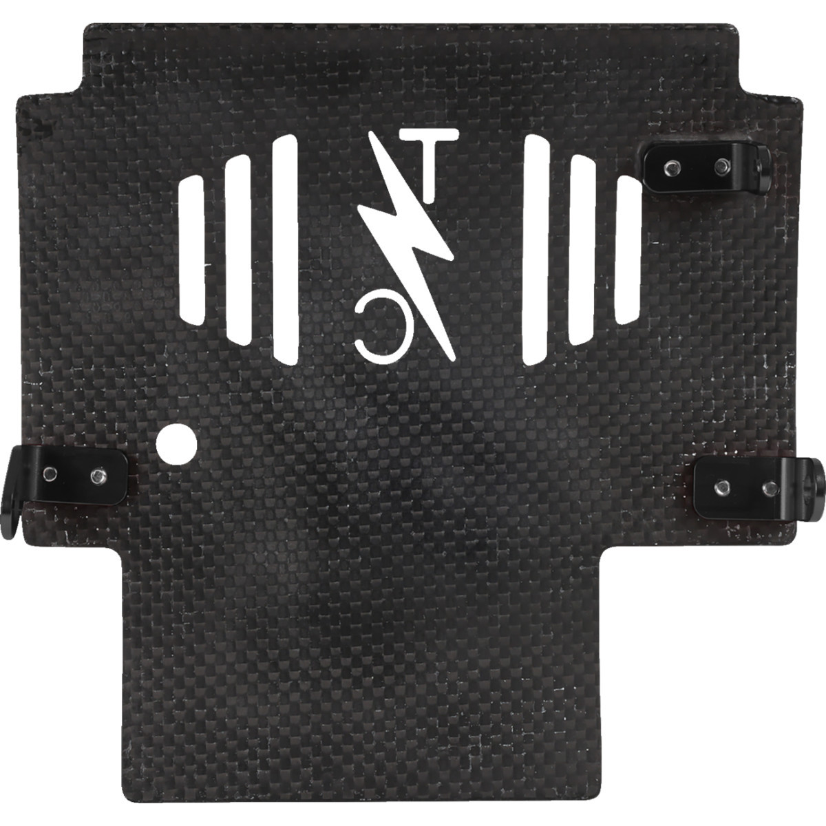 Thrashin Supply CO. #TSC-3035-1 - Skid Plate - Carbon Fiber/Forged - With Black Brackets - FLHX/FLTRX