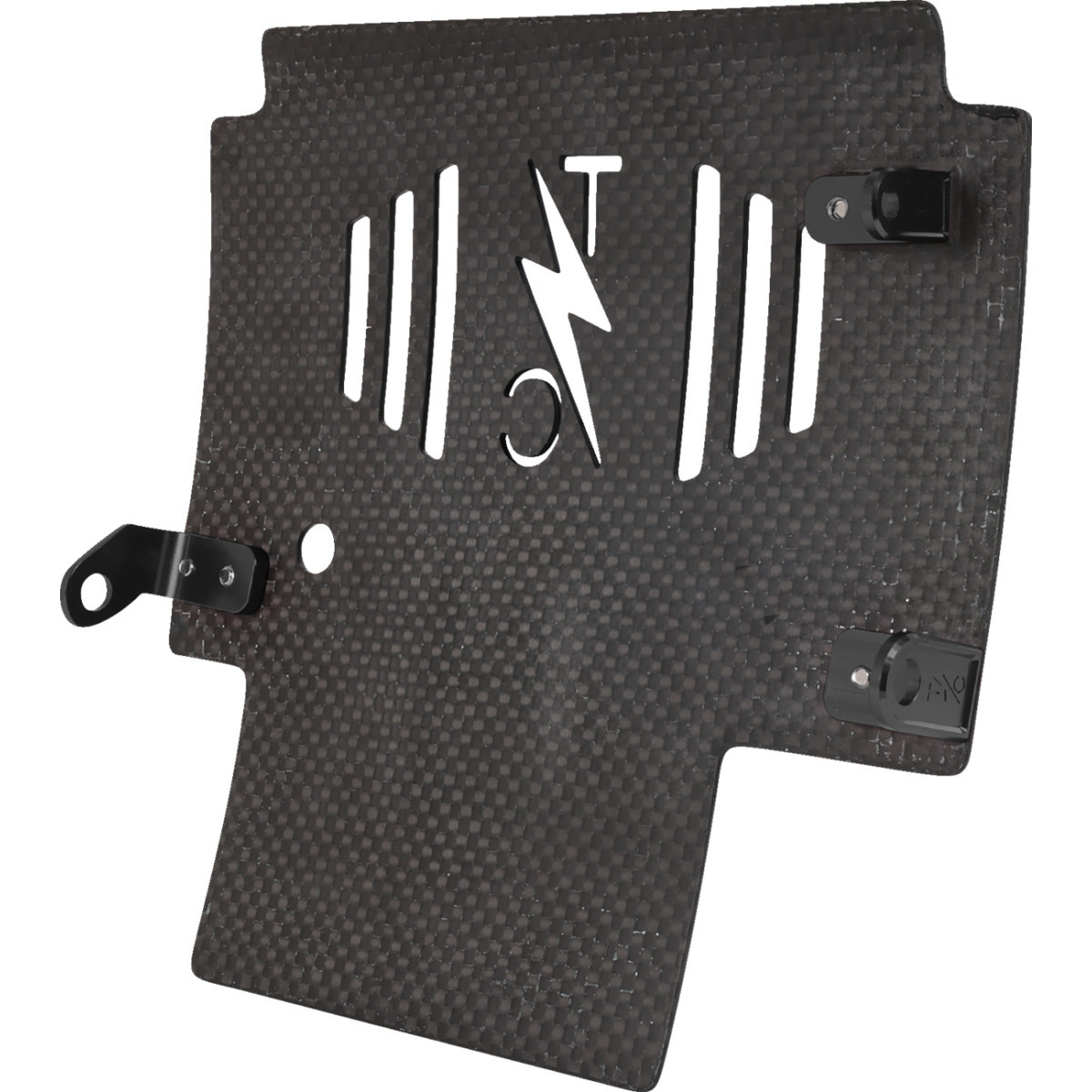 Thrashin Supply CO. #TSC-3035-1 - Skid Plate - Carbon Fiber/Forged - With Black Brackets - FLHX/FLTRX