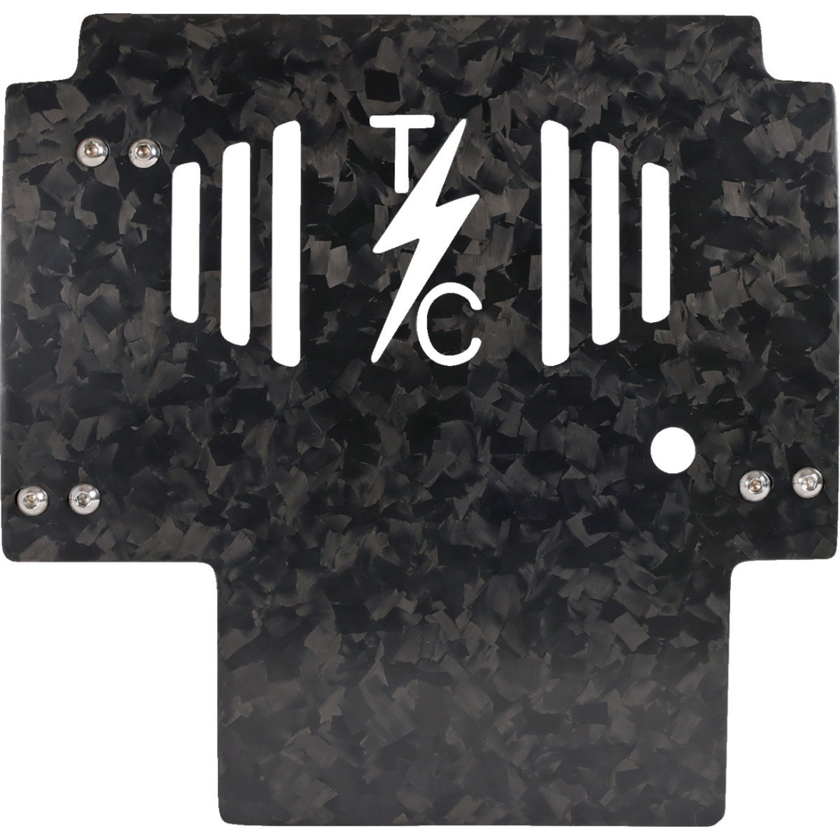 Thrashin Supply CO. #TSC-3035-5 - Skid Plate - Carbon Fiber/Forged - With Gold Brackets - FLHX/FLTRX