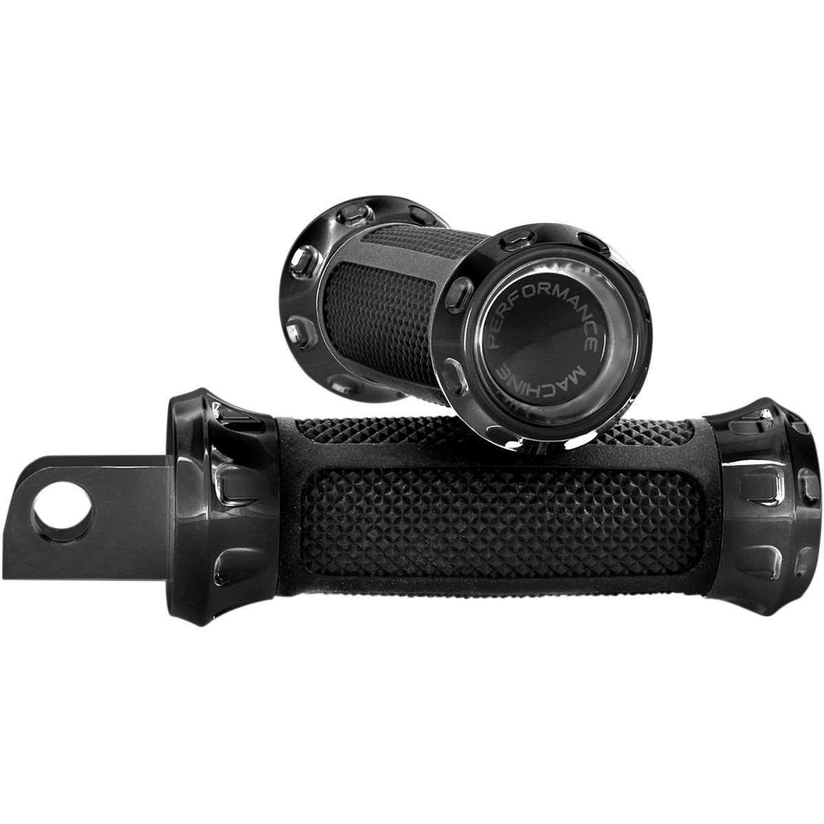 Performance Machine (PM) #0035-1158-B - Overdrive Foot Pegs - Driver/Passenger - Black - Universal