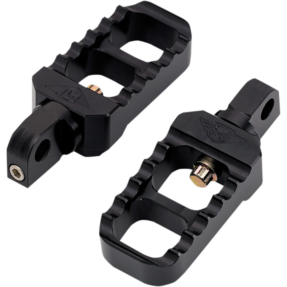 Joker Machine #08-642-1B - Adjustable Serrated Foot Pegs - Stubby - Black