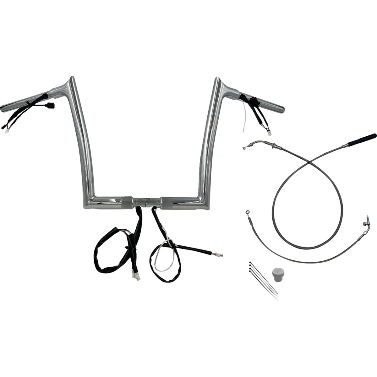 FAT Baggers INC. #949912 - 1-1/4" EZ Install Pointed Top Handlebar - 12" - Chrome