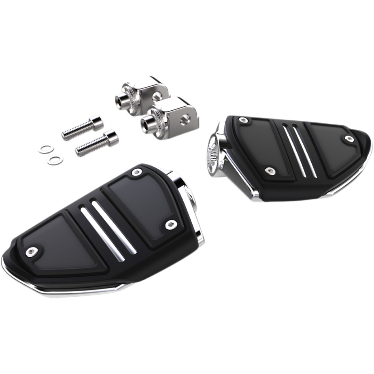 Ciro #61406 - Twin Rail Foot Pegs - With Mount - Chrome
