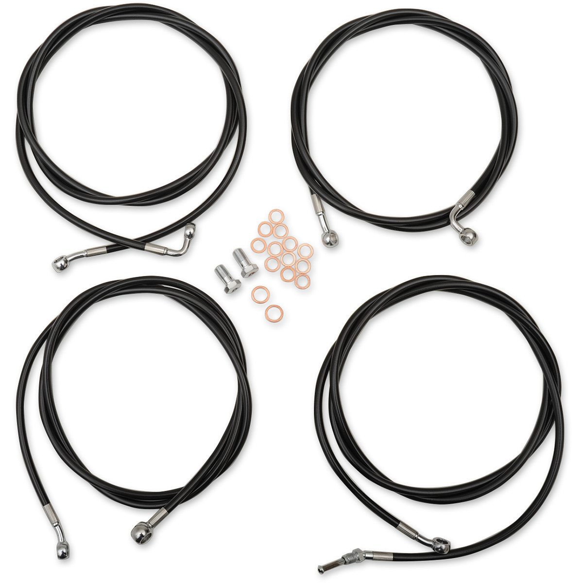 LA Choppers #LA-8054KT-16B - Standard Black Vinyl Handlebar Cable/Brake Line Kit - 15"-17" Ape Hangers - '17-'20 FL