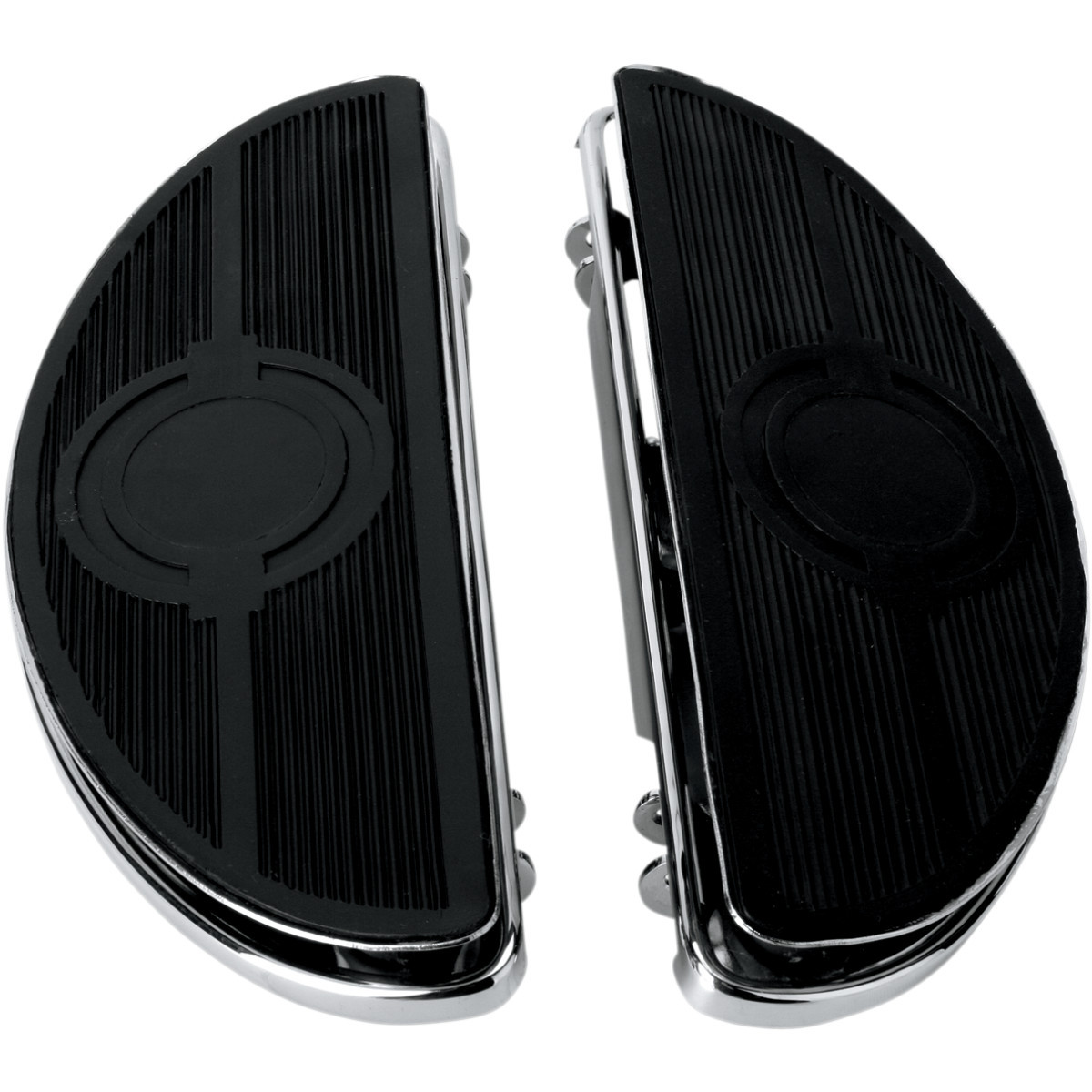 Drag Specialties - Half-Moon Floorboard - w/ Vibration Inserts - Chrome - FL