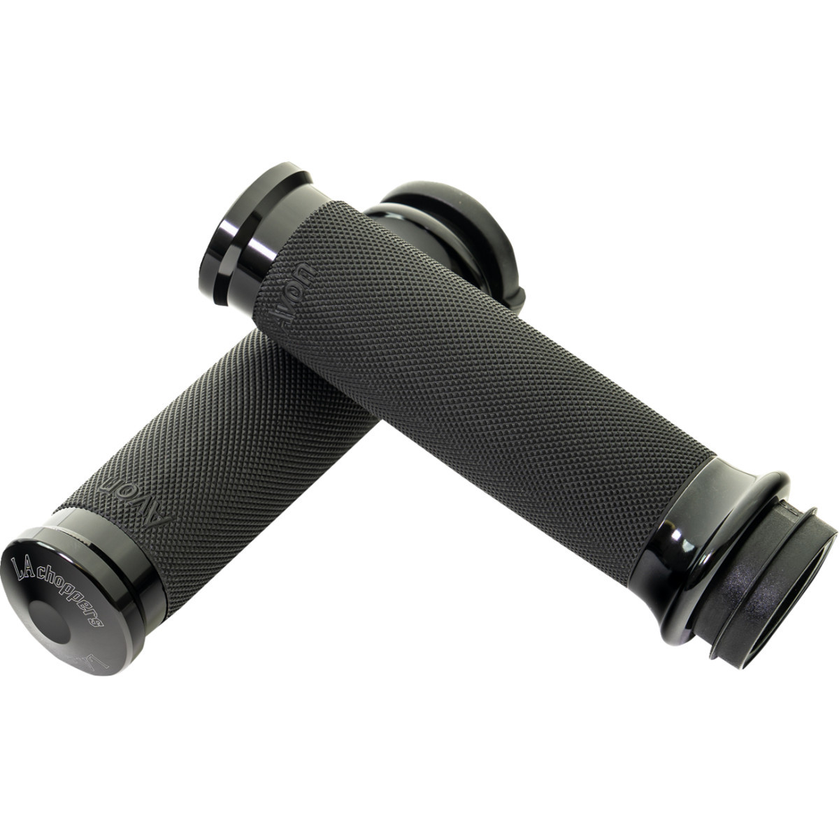 LA Choppers #LA-7493-00B - County Line Grips - TBW - Black