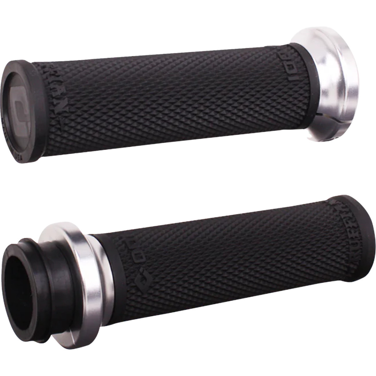 ODI #V30ITWB-S - Ruffian Lock-On Street Grips - Indian TBW - Black/Silver