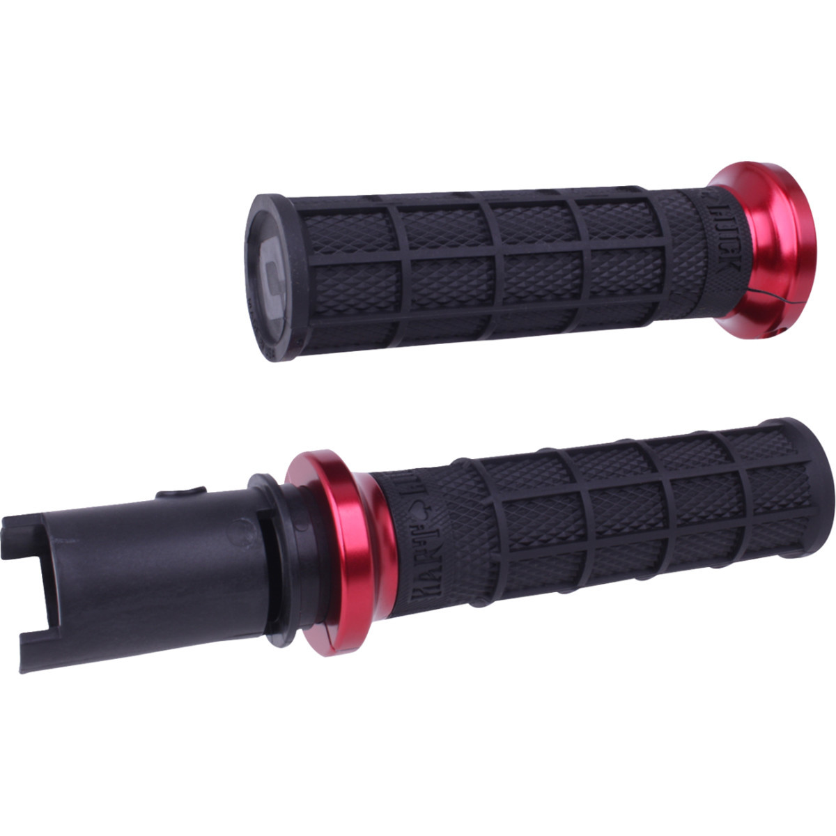 ODI #V31HTC-BB-R - Hart-Luck Signature V-Twin Lock-On™ Grips - CVO - Black/Red