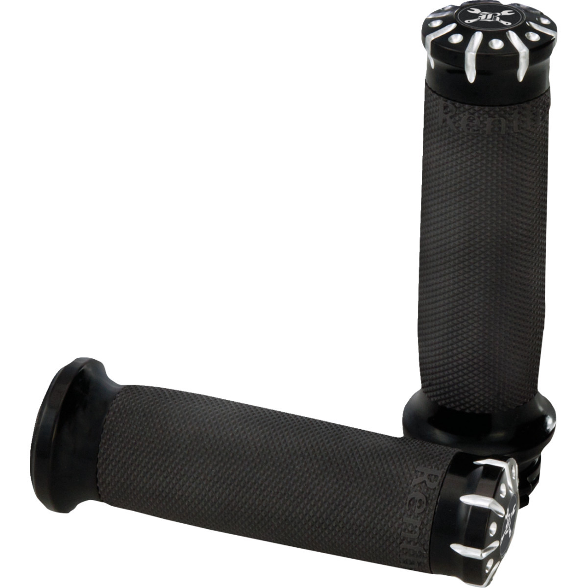 Burly Brand #B16-1008BM - Hawk Grips - Dual Cable - Black Machined