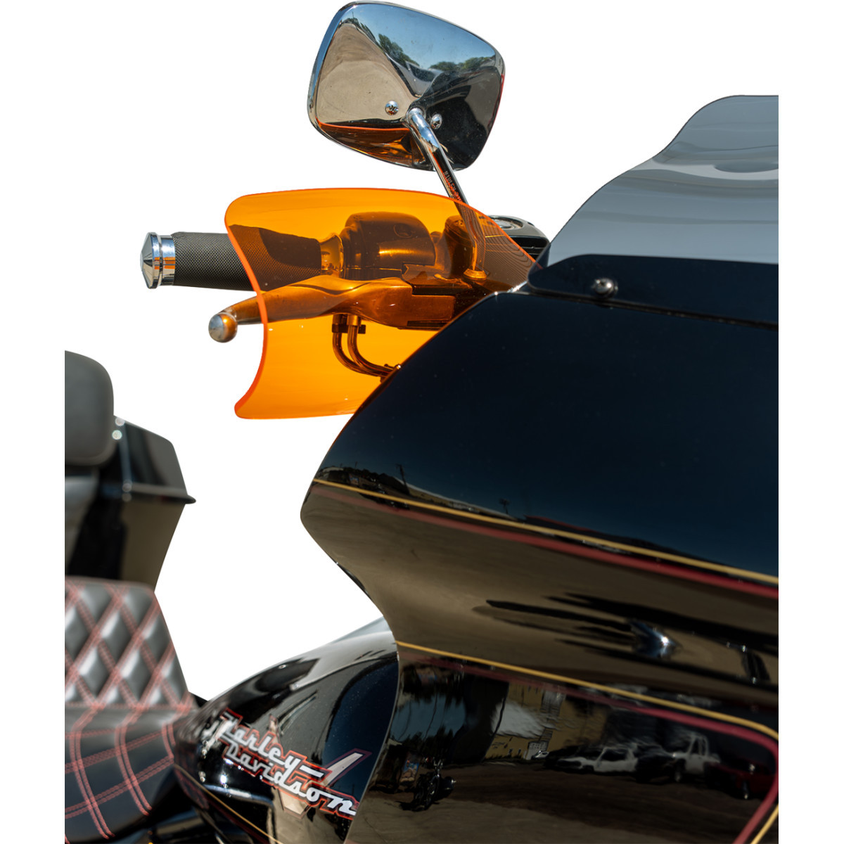 Klock Werks #KWS-01-0125-CC - Flare® Handguards - Harley-Davidson Cable Clutch - Orange Ice