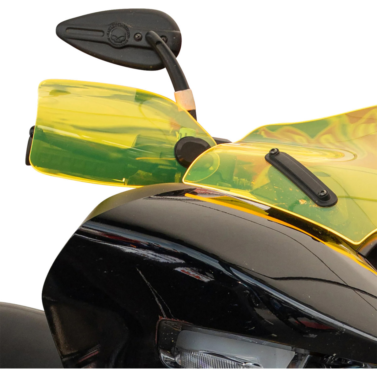 Klock Werks #KWS-01-0126-CC - Flare® Handguards - Harley-Davidson Cable Clutch - Yellow Ice