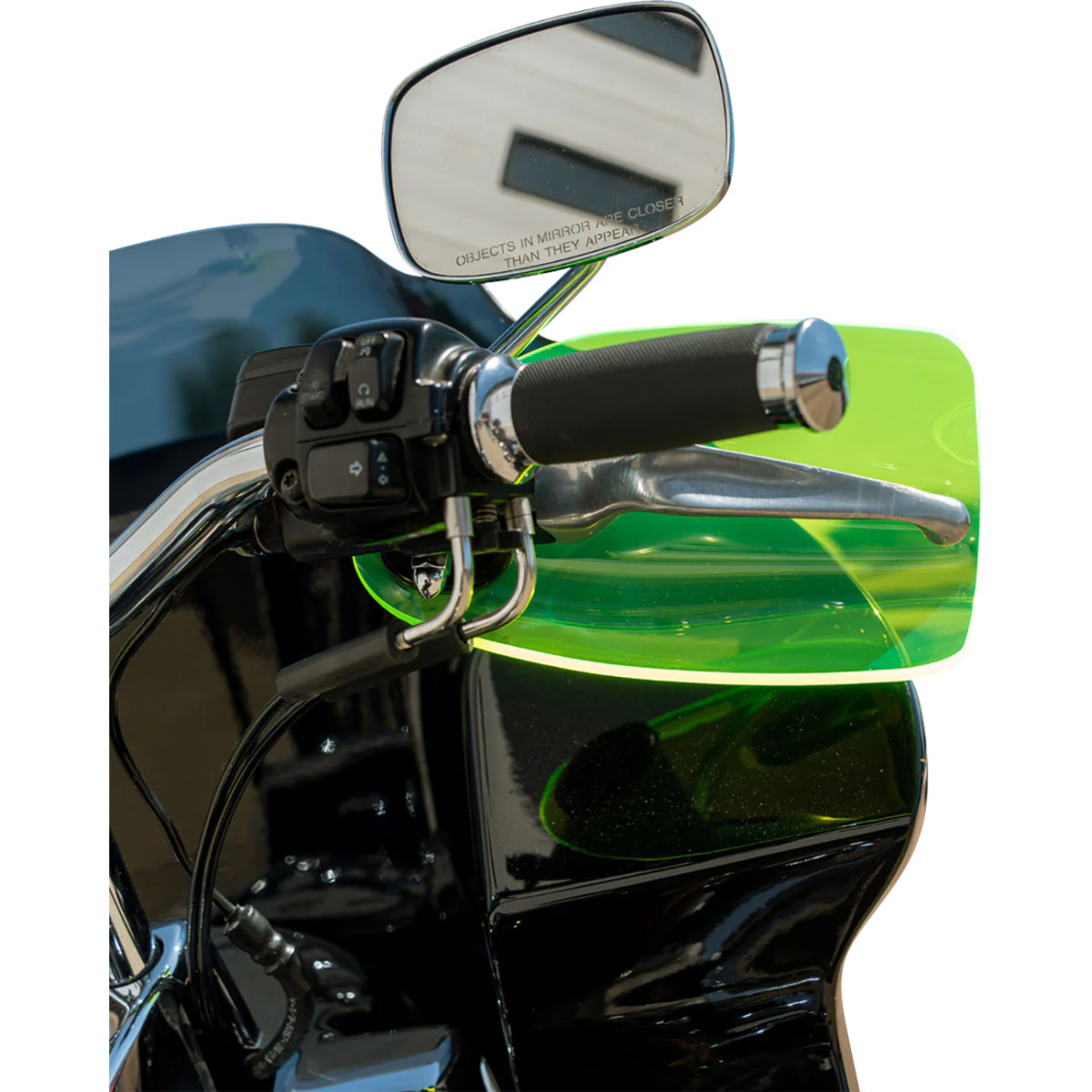 Klock Werks #KWS-01-0127-CC - Flare® Handguards - Harley-Davidson Cable Clutch - Green Ice
