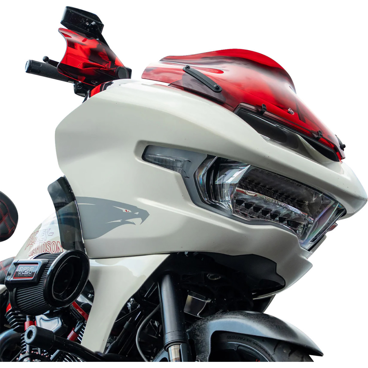 Klock Werks #KWS-01-0129-CC - Flare® Handguards - Harley-Davidson Cable Clutch - Red