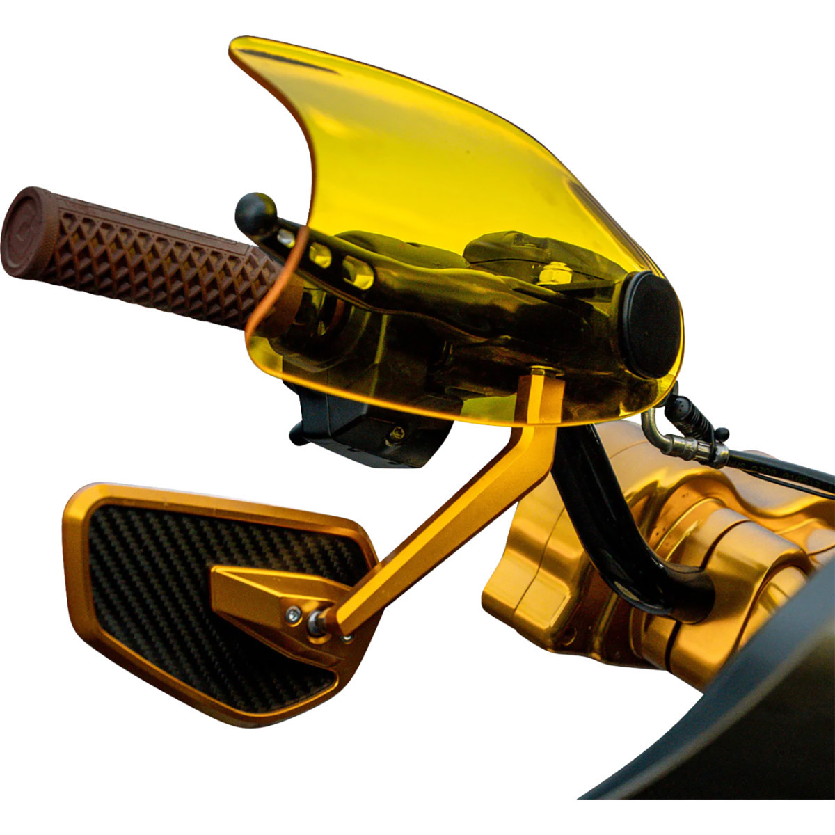 Klock Werks #KWS-01-0131-CC - Flare® Handguards - Harley-Davidson Cable Clutch - Yellow