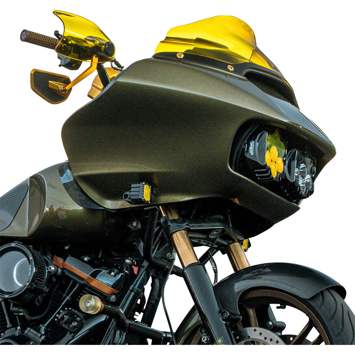 Klock Werks #KWS-01-0131-CC - Flare® Handguards - Harley-Davidson Cable Clutch - Yellow