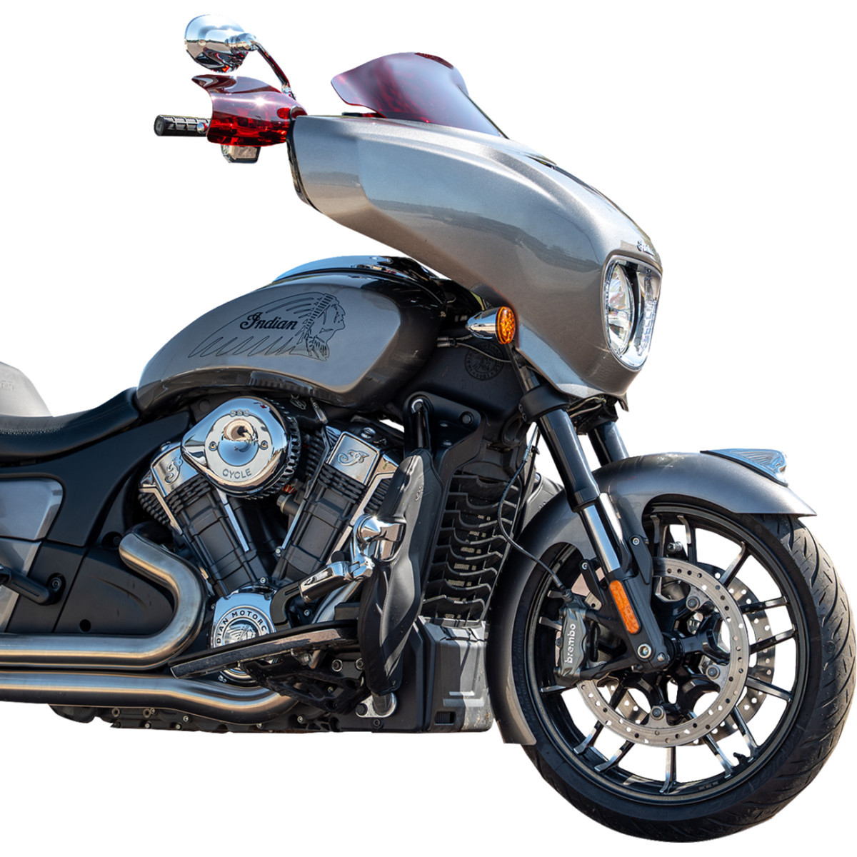 Klock Werks #KWS-04-0622 - Flare® Handguards for Indian - Red