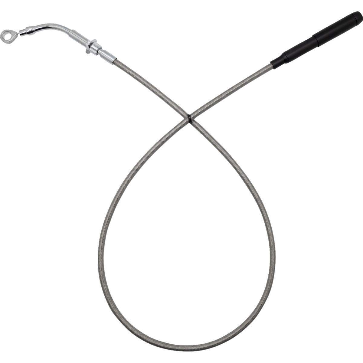 FAT Baggers INC. #118002-C - EZ Install Upper Clutch Cable - FLH/FLT - +2" - Braided Stainless Steel/Chrome