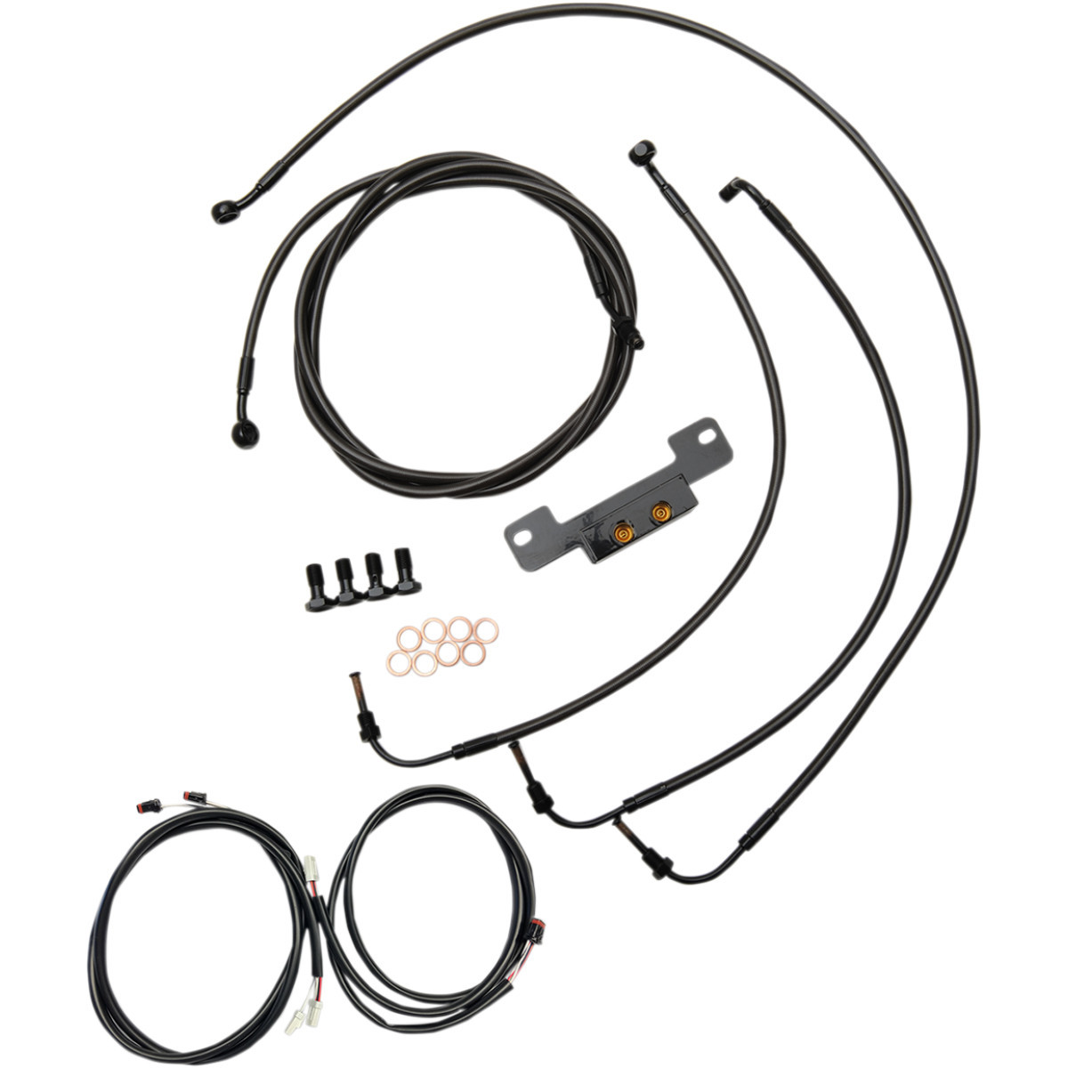 LA Choppers #LA-8055KT3-19M - Complete Plug-and-Play Cable Kit - 18" - 20" Handlebars - '17-'19 Touring - Midnight