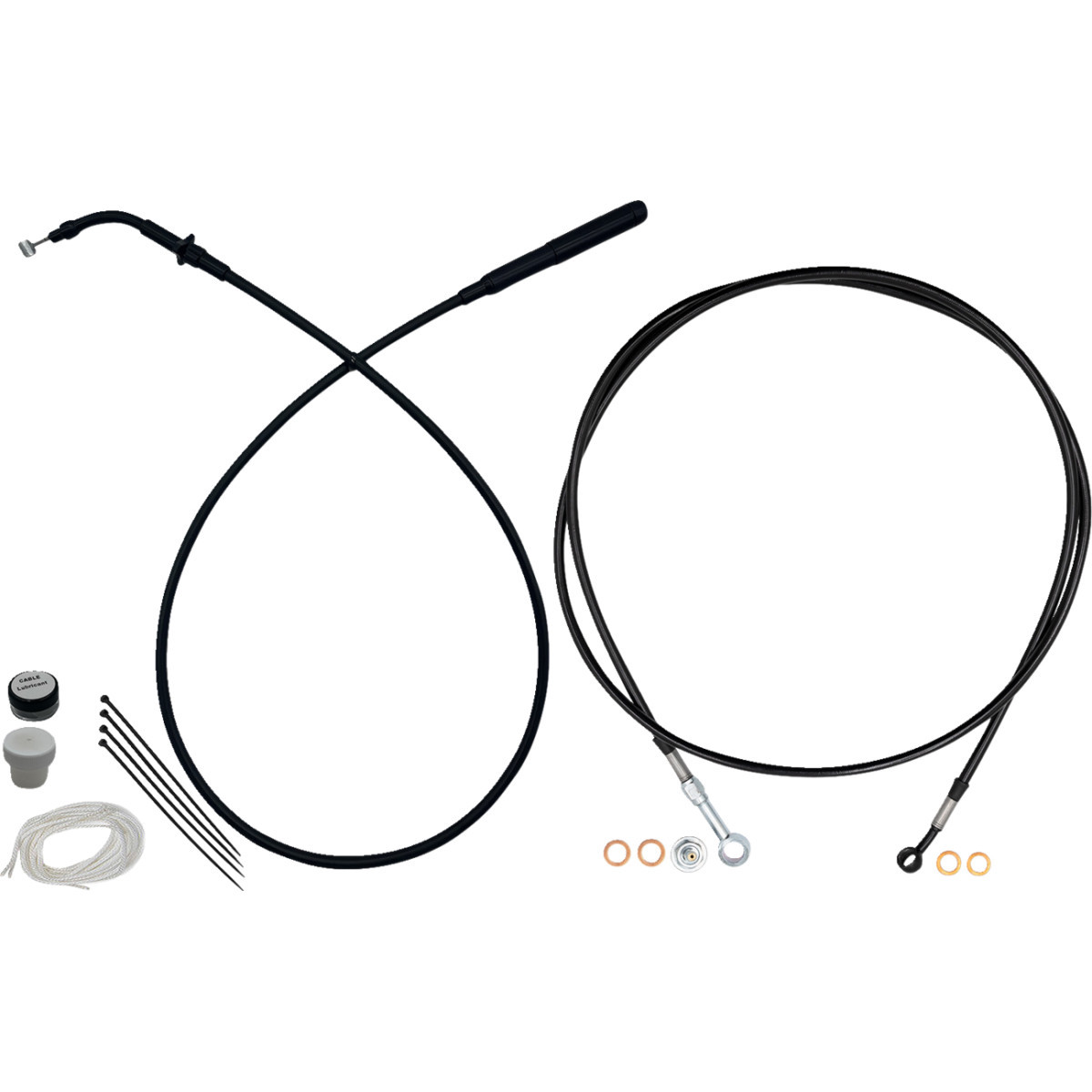 FAT Baggers INC. #249914-B - EZ Install Kit - 14" Handlebars - Upper Clutch - Full Length - Black