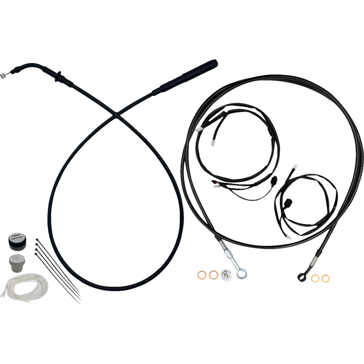 FAT Baggers INC. #249916-B - EZ Install Kit - 16" Handlebars - Upper Clutch - Full Length - Black