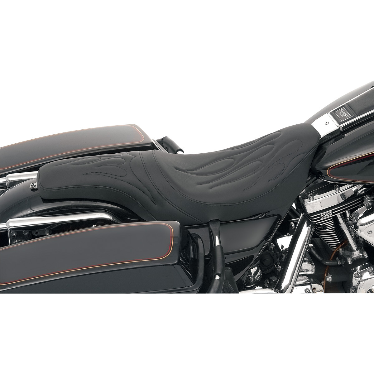 Drag Specialties Seats - Predator Seat - Flame Stitched - FLHR/FLHX '97-'07