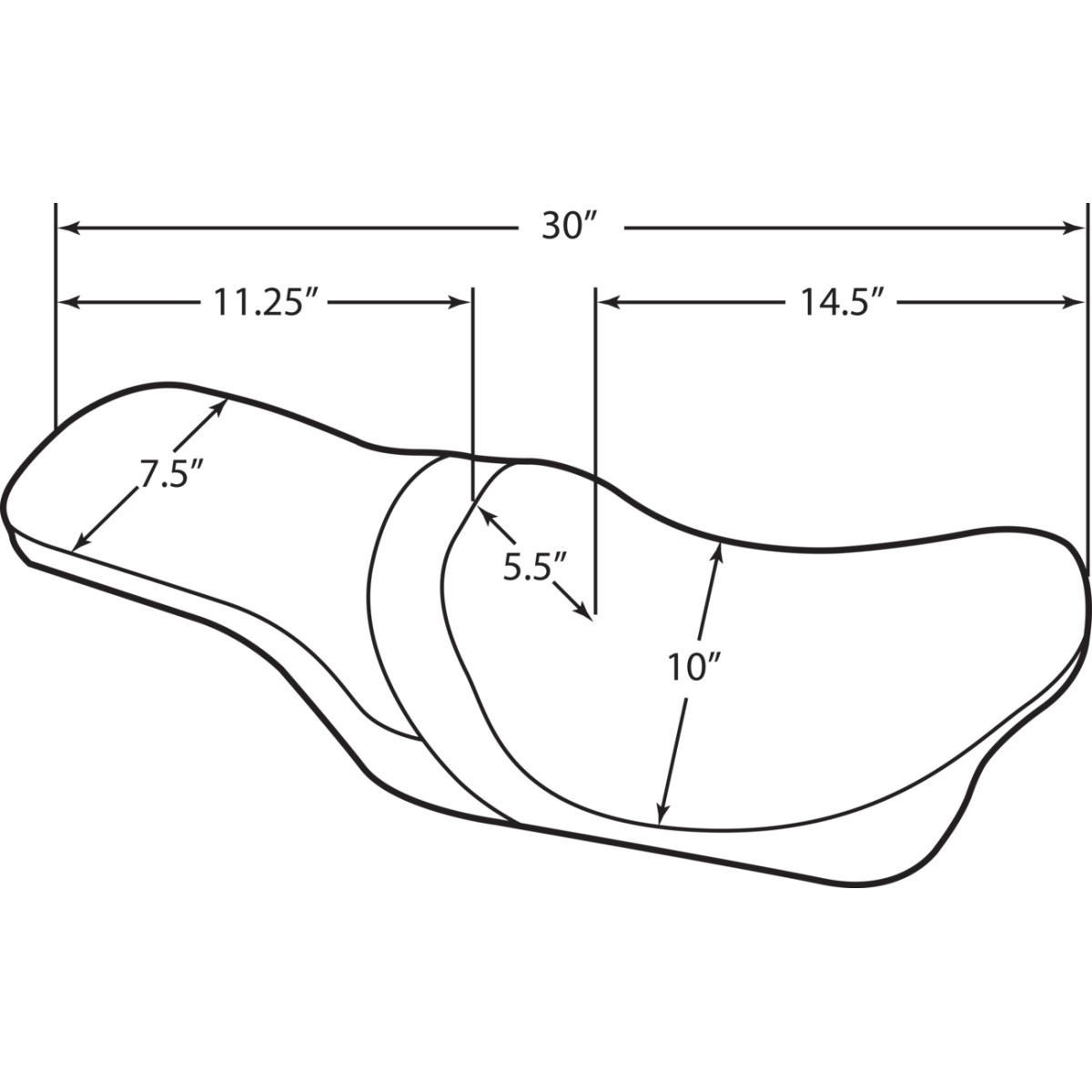 Drag Specialties Seats - Predator 2-Up Seat - Smooth - FLHR '94-'96