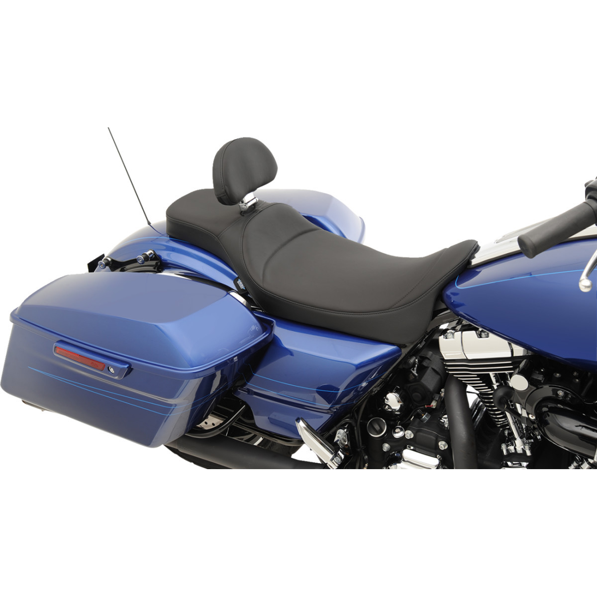 Drag Specialties Seats - Extended Reach Predator Seat - Mild Stitched - Backrest Recepticle - FL '08-'24