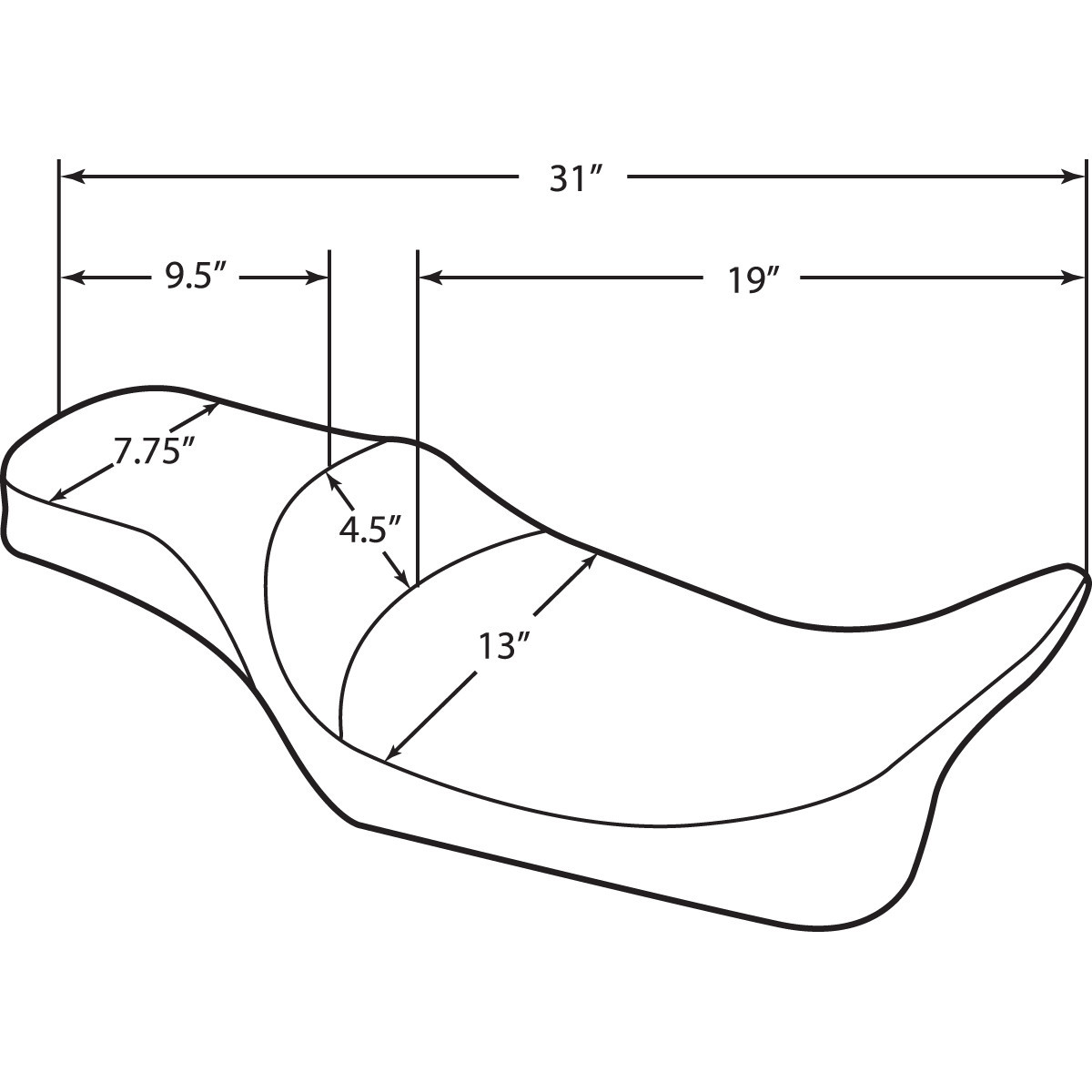 Drag Specialties Seats - Extended Reach Predator Seat - Mild Stitched - Backrest Recepticle - FL '08-'24